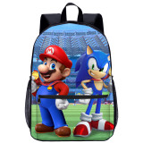 YOIYEN Wholesale Cartoon Backpack Teenager Mario VS Sonic School Bag Back To School Gift
