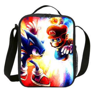 Wholesale School Lunch Bag Sonic VS Mario Small Tote Thermal Bag For Children