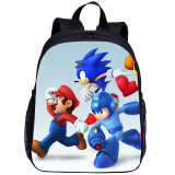 YOIYEN Mario VS Sonic Toddler Backpack Cartoon Style Little Baby School Bag
