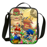 Wholesale School Lunch Bag Sonic VS Mario Small Tote Thermal Bag For Children
