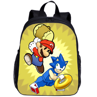 YOIYEN Mario VS Sonic Toddler Backpack Cartoon Style Little Baby School Bag