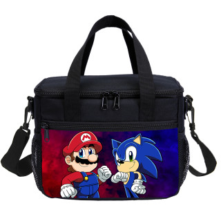 YOIYEN Mario VS Sonic 2 Person Lunch Bag Kids Tote Thermal Bag For Boy And Girl