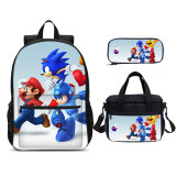 YOIYEN Mario Vs Sonic School Bag Set Wholesale Boy And Girl School Backpack 3 In 1