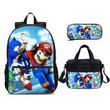 YOIYEN Mario Vs Sonic School Bag Set Wholesale Boy And Girl School Backpack 3 In 1