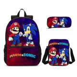 YOIYEN Wholesale Mario Vs Sonic Boys School Backppack Set School Bag With Satchel For Kids