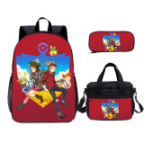 YOIYEN Pokémon Sword Shield Print Kids Backpack Set With Lunch Bag Casual Teenager Daypack 3 In 1