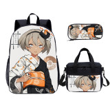 YOIYEN Pokémon Sword Shield Print Kids Backpack Set With Lunch Bag Casual Teenager Daypack 3 In 1