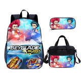 YOIYEN BeyBlade Burst Print Kids Backpack Set With Lunch Bag Casual Teenager Daypack 3 In 1