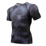 Red Compression Elasticity Sport Shirt Men Quick Dry Mens Running T-shirts Snake Gym Clothing Fitness Top Rashgard Soccer Jersey