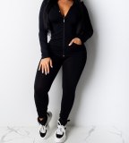 2pcs Jogging Suits For Women Winter Running Sets Casual Hoodies Zipper Top Sweat Pants Tracksuit Jogger Suits Female Sportswear