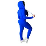 2pcs Jogging Suits For Women Winter Running Sets Casual Hoodies Zipper Top Sweat Pants Tracksuit Jogger Suits Female Sportswear