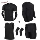 Men Sports Kneepad Elbow Shock Guard Compression Padded Shorts Shirt Vest Set Soccer Basketball Protective Gear Chest Rib Guards