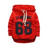 Boys sport clothes Autumn winter Cotton Letter 68 Coat Full Sleeve Hooded jacket Boy's Kids Children's Clothing Sweater