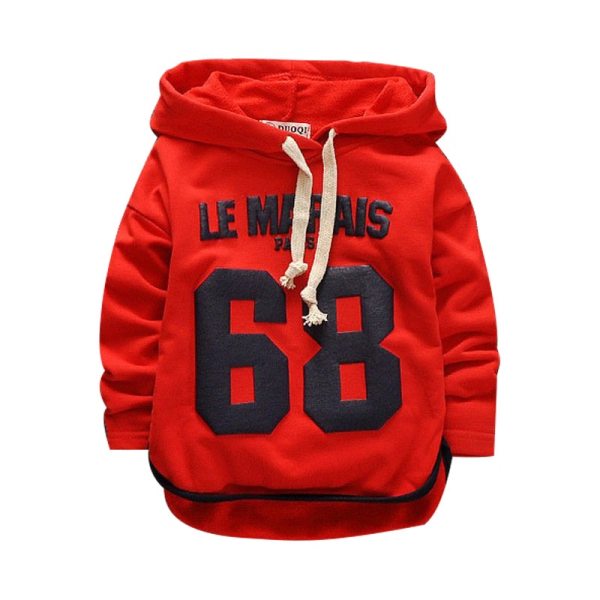Boys sport clothes Autumn winter Cotton Letter 68 Coat Full Sleeve Hooded jacket Boy's Kids Children's Clothing Sweater