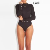 GAOKE Sexy Solid Turtleneck Body Femme Long Sleeve Tops Autumn Winter Elegant Slim Bodycon Black White Bodysuit Womens