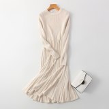 HLBCBG Chic Women Long Knit Maxi Sweater Dress Autumn Winter Knitted A Line Dress Ribbed Thick Christmas Pullover Party Dresses
