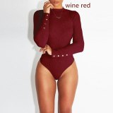 GAOKE Sexy Solid Turtleneck Body Femme Long Sleeve Tops Autumn Winter Elegant Slim Bodycon Black White Bodysuit Womens