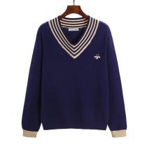 2020 casual Autumn winter V Neck Knitted Pullovers Women loose basic Sweater Solid Color Jumpers female sweater top