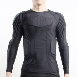 Men Sports Kneepad Elbow Shock Guard Compression Padded Shorts Shirt Vest Set Soccer Basketball Protective Gear Chest Rib Guards