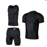 Men Sports Kneepad Elbow Shock Guard Compression Padded Shorts Shirt Vest Set Soccer Basketball Protective Gear Chest Rib Guards