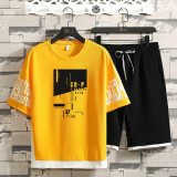 Men's Outdoor Sport Running Suit Students Short-sleeved T-shirt Loose Half Sleeve Casual Sportswear Fashion Two-piece Suit