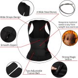 Women Waist Trainer Corset Zipper Vest Neoprene Body Shaper Cincher Tank Top with Adjustable Straps Waist Shapewear