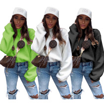 2020 Women Winter Fashion Sexy Warm Velvet Solid Color High Collar Long Sleeve Hoodies 202004127039