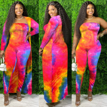 Summer Fashion Trend Woman Gradient Tie-Dyed Printing Temperament Wrapped Chest Sleeveless Casual Jumpsuit BL200703625