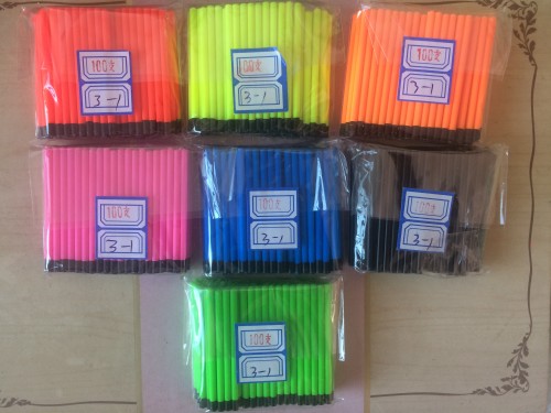 6 of 6 Hollow Antenna Fluo Tips Bristle For Fish Float 3.0 3.5 4.0 4.5mm 100pcs