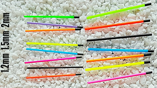 6 of 6 Hollow Antenna Fluo Tips Bristle For Fish Float 3.0 3.5 4.0 4.5mm 100pcs