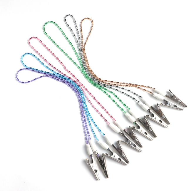 Dental Instrument Colorful Bib Clips Cord Napkin Holder Flexible Silicone / Stainless Steel