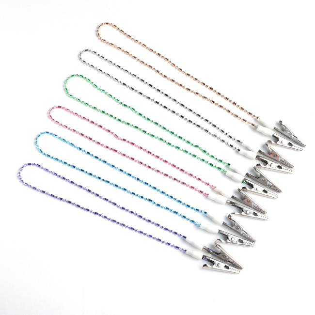 Dental Instrument Colorful Bib Clips Cord Napkin Holder Flexible Silicone / Stainless Steel