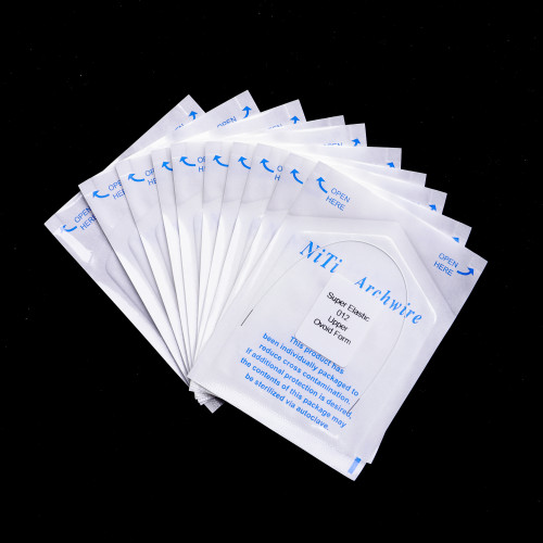 10Packs Dental Orthodontic Super Elastic NITI  Round/Rectangular Arch Wire White Color Coated Ovoid Form