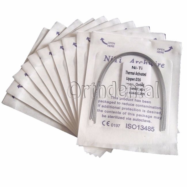 10Packs Dental Orthodontic Super Elastic Niti Heat Thermal Activated Round/ Rectangular Arch wire Ovoid Form