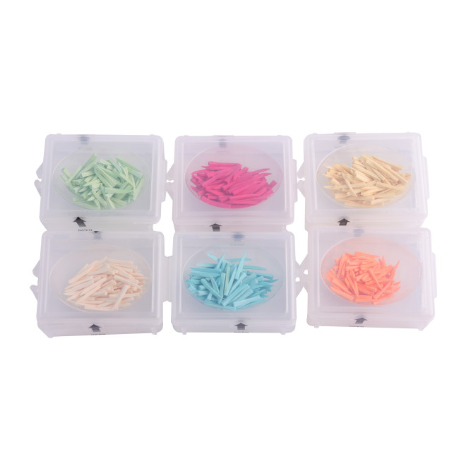100Pcs Dental Colored Wooden Wedges Fixing Restoration Interdental Composite 6 Sizes for Choose