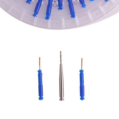 Dental Link Pins Conical Screw Posts Drills Kits Refills Plated Tapered 4 Sizes