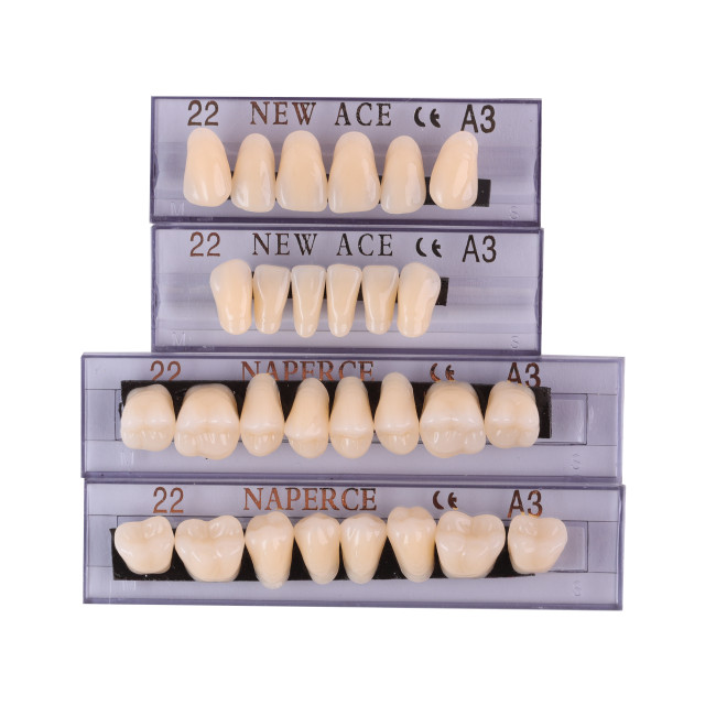 28Pcs/Box Dental Denture Acrylic Resin False Teeth A2 A3 22#-24# Choosable Upper And Lower Shade