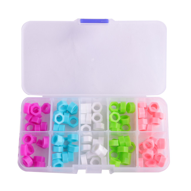 100Pcs/Pack Dental Instrument Color Code Ring Hygienist Orthodontic Silicone Ring Mixed