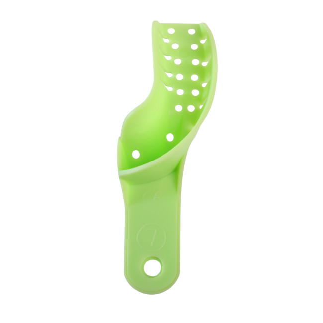 10Pcs/Pack Dental Impression Trays Perforated Autoclavable Teeth Bite Green  Plastic 10 Sizes