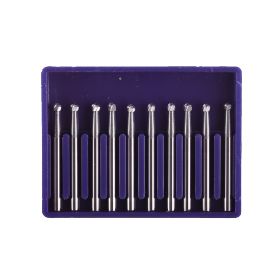 10Pcs Dental Carbide Burs Tapered Fissure Friction Grip for High Speed HP