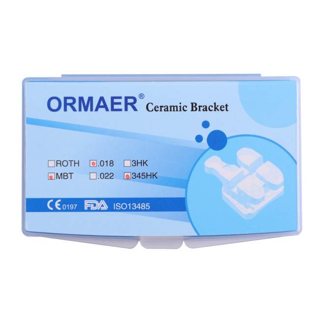 ORMAER Dental Orthodontic Ceramic Brackets Brace 3M Style Roth MBT 022/018 Hook 3/345