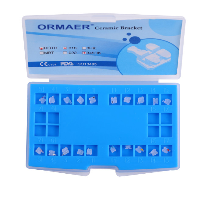 ORMAER Dental Orthodontic Ceramic Brackets Brace 3M Style Roth MBT 022/018 Hook 3/345