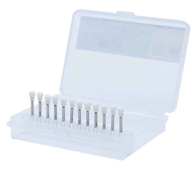Orthdent 12Pcs/Box Dental White Stone Polishing FG Bur Drills Kits Aluminum Oxide RD1 Dentistry Lab Orthodontic Consumables Tools