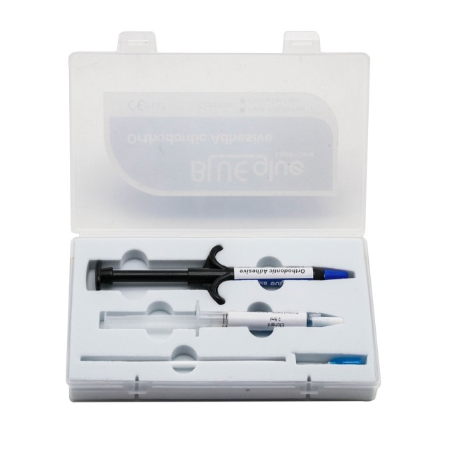1 kit Dental bonding system Orthodontic Adhesive Light Cure Blue Glue Fluoride Kit dental tools