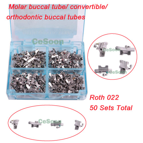 50Sets Dental Orthodontic Buccal Tubes Convertible Welding Monoblock Molar 1st Roth 0.022