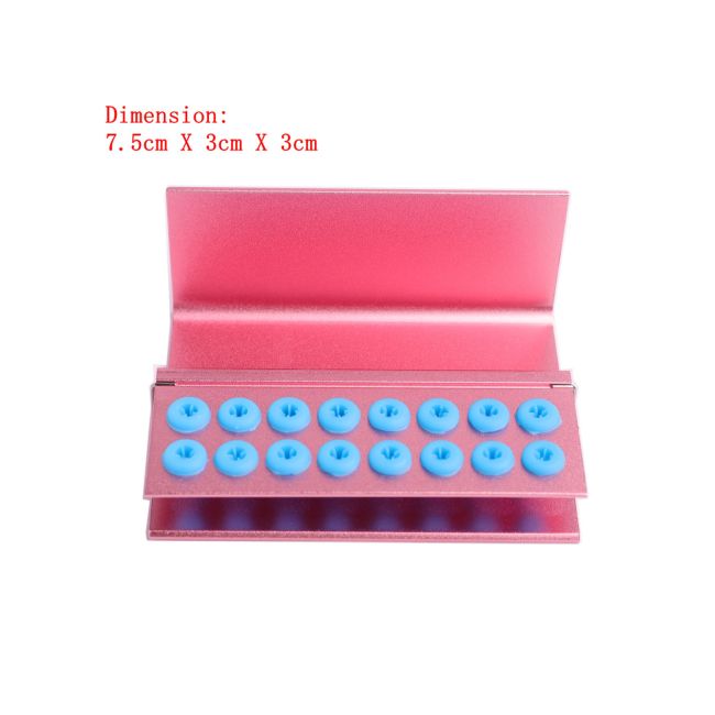 Dental Bur Block Holder 16 Holes Autoclavable Disinfection Box Sterilizer Fit for FG/RA/CA Burs Dentistry Lab Tools Instruments