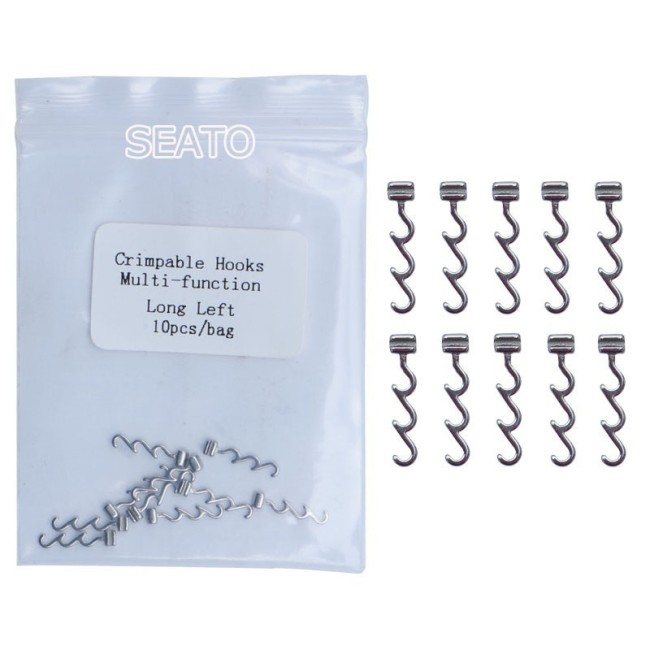 100Pcs/10Pack dental crimpable hooks long curved sliding/Spiral cross Dental Orthodontic