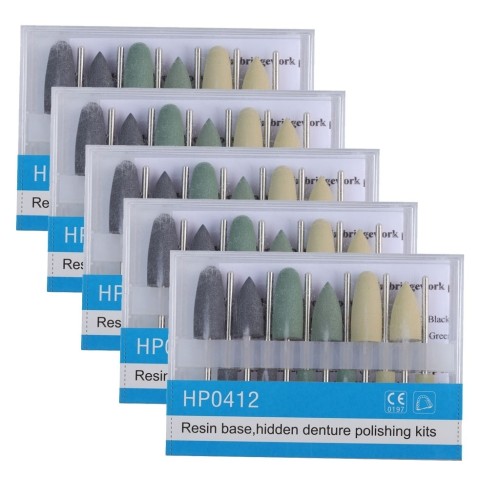 12Pcs Dental Silicon Polishing Polisher HP 0412/0312 Diamond Burs Resin Porcelain Composite Polishing Kit
