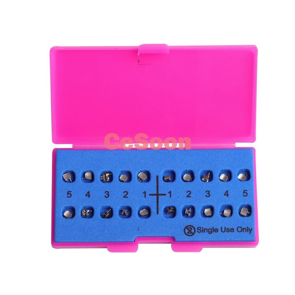 Akozon Slot Screwdriver with 28 pcs Dental Orthodontic Brackets Active Self Ligating Brackets Braces Mini Roth 0.022 Slot 3 with Hook