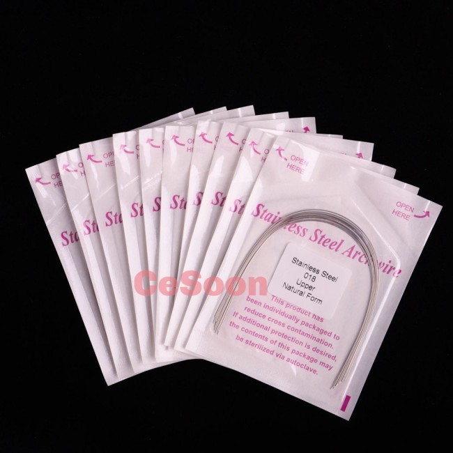 10Pack Dental Stainless Steel Arch Wire Orthodontic Super Elastic Round/Rectangular  Natural Form